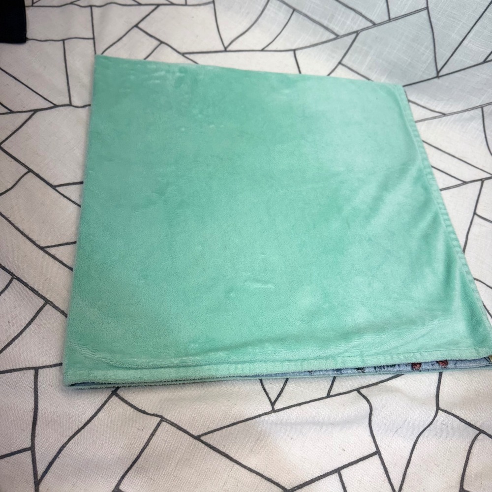 Heritage Homegoods Co Baby Blanket 17x16.5 Blue Green Alaska Wilderness Minky - Picture 9 of 12